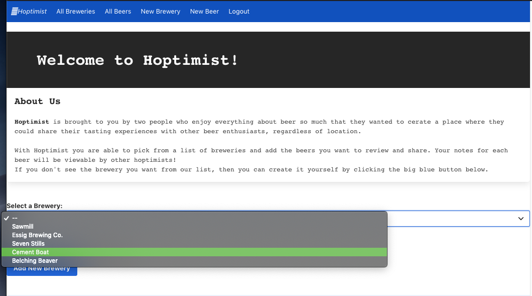 hoptmist landing page